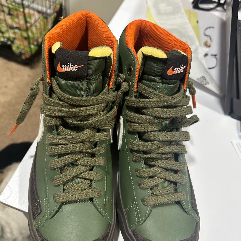 Nike Green and Orange High-Top Sneakers